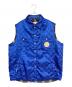 GUCCI（グッチ）の古着「GG総柄 レザーパッチロゴ ナイロンベスト」｜ブルー