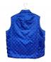GUCCI (グッチ) GG総柄 レザーパッチロゴ ナイロンベスト ブルー サイズ:48：55000円