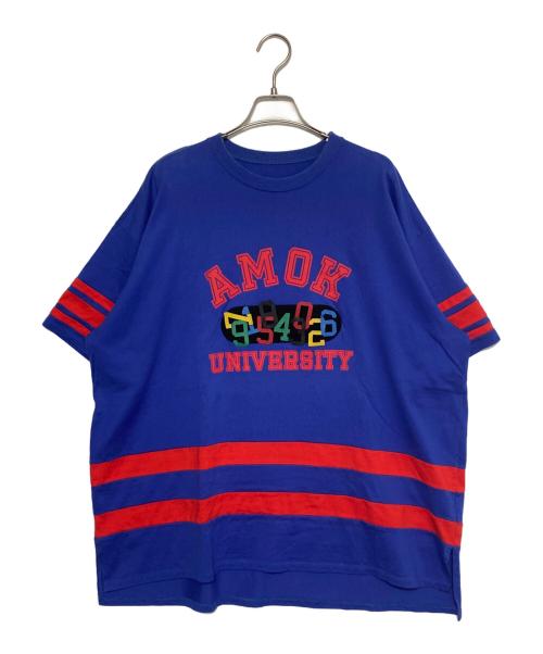 amok（アモク）amok (アモク) カットソー ブルー×レッド サイズ:Lの古着・服飾アイテム