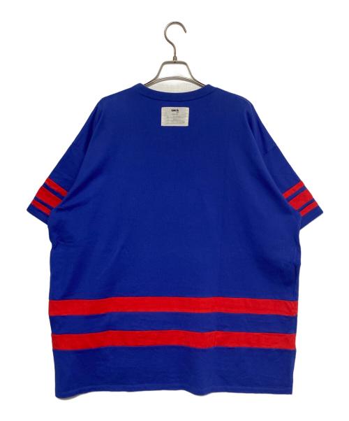 amok（アモク）amok (アモク) カットソー ブルー×レッド サイズ:Lの古着・服飾アイテム