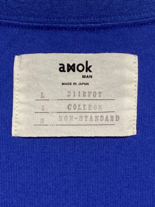 amok（アモク）amok (アモク) カットソー ブルー×レッド サイズ:Lの古着・服飾アイテム