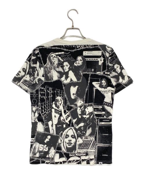 Hysteric Glamour（ヒステリックグラマー）Hysteric Glamour (ヒステリックグラマー) ガール ウーマン ローズ ロゴ 総柄 Tシャツ ホワイト×ブラック サイズ:Sの古着・服飾アイテム