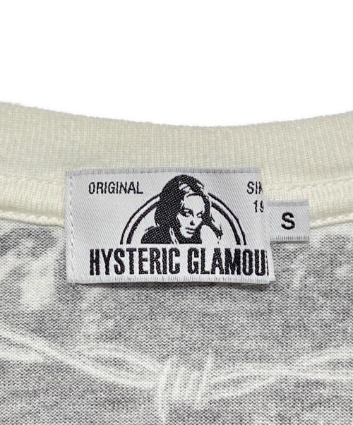 Hysteric Glamour（ヒステリックグラマー）Hysteric Glamour (ヒステリックグラマー) ガール ウーマン ローズ ロゴ 総柄 Tシャツ ホワイト×ブラック サイズ:Sの古着・服飾アイテム