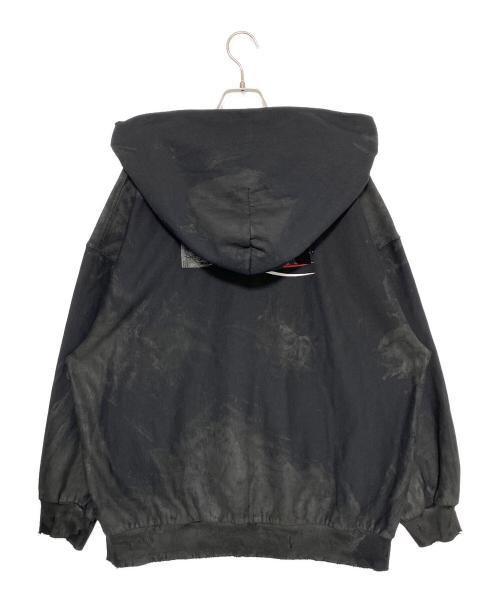 BALENCIAGA（バレンシアガ）BALENCIAGA (バレンシアガ) キャンペーンロゴダメージ加工ジップアップパーカー ブラック サイズ:Lの古着・服飾アイテム