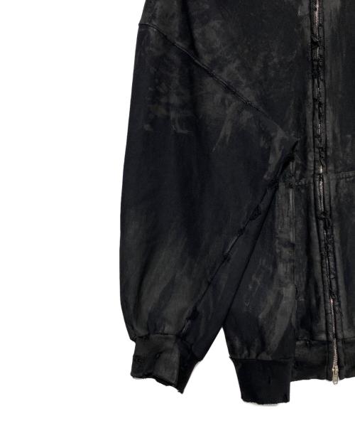 BALENCIAGA（バレンシアガ）BALENCIAGA (バレンシアガ) キャンペーンロゴダメージ加工ジップアップパーカー ブラック サイズ:Lの古着・服飾アイテム