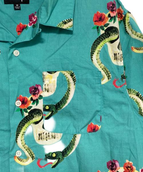 stussy（ステューシー）stussy (ステューシー) Skull Pattern Shirt グリーン サイズ:Mの古着・服飾アイテム