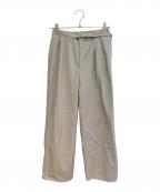 AURALEEオーラリー）の古着「WASHED FINX RIPSTOP CHAMBRAY BELTED PANTS」｜ライトグレー