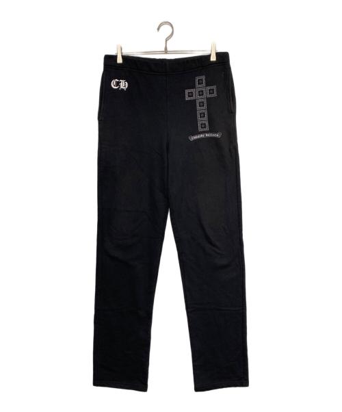 CHROME HEARTS（クロムハーツ）CHROME HEARTS (クロムハーツ) フレームドクロス スウェットパンツ ブラック サイズ:Lの古着・服飾アイテム