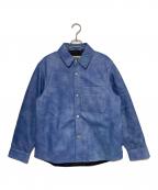 stussyステューシー）の古着「LEATHER OVERSHIRT」｜ブルー