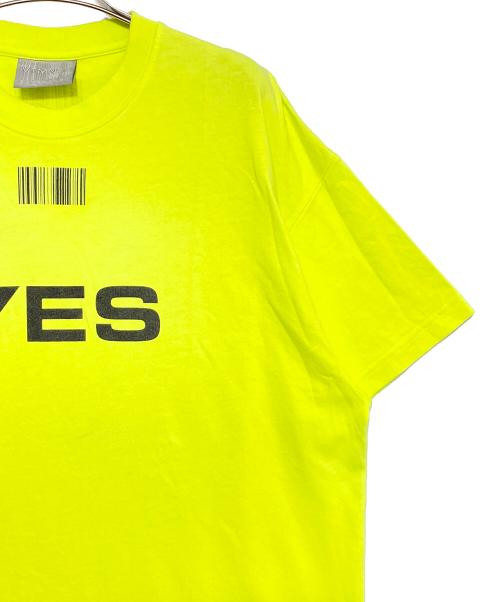 VETEMENTS（ヴェトモン）VETEMENTS (ヴェトモン) Yes/No T-Shirt イエロー サイズ:Mの古着・服飾アイテム