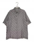 Diorディオール）の古着「オブリーク シルク シャツ」｜グレー×ブラック