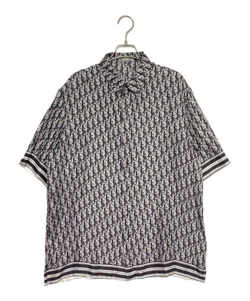 Dior（ディオール）Dior (ディオール) オブリーク シルク シャツ グレー×ブラック サイズ:40の古着・服飾アイテム