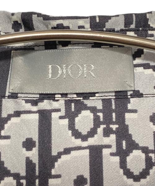 Dior（ディオール）Dior (ディオール) オブリーク シルク シャツ グレー×ブラック サイズ:40の古着・服飾アイテム