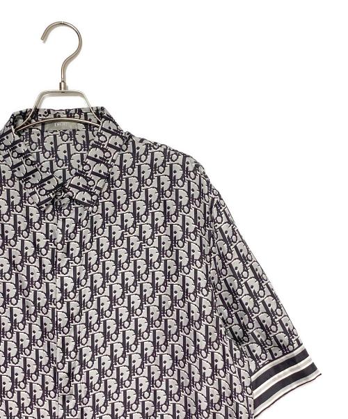 Dior（ディオール）Dior (ディオール) オブリーク シルク シャツ グレー×ブラック サイズ:40の古着・服飾アイテム