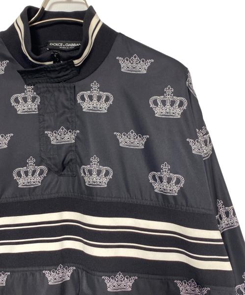 DOLCE & GABBANA（ドルチェ＆ガッバーナ）DOLCE & GABBANA (ドルチェ＆ガッバーナ) クラウン柄ナイロンジャケット ブラック サイズ:44の古着・服飾アイテム
