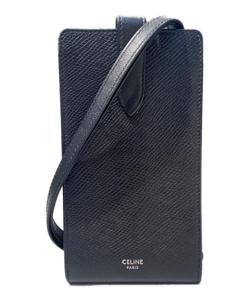 CELINE（セリーヌ）CELINE (セリーヌ) レザーフォンホルダー カードホルダー ブラックの古着・服飾アイテム