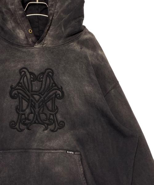 KAMIYA（カミヤ）KAMIYA (カミヤ) Logo Embroidered Bleach SweatHoodie ブラック サイズ:Mの古着・服飾アイテム