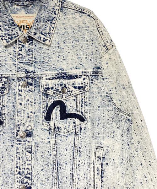 EVISU（エヴィス）EVISU (エヴィス) Allover Kamon Jacquard and Seagull Embroidery Loose Fit Jacket インディゴ サイズ:Mの古着・服飾アイテム