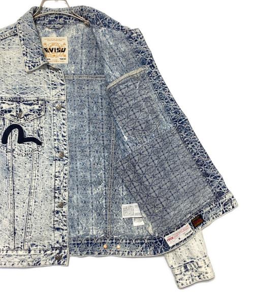 EVISU（エヴィス）EVISU (エヴィス) Allover Kamon Jacquard and Seagull Embroidery Loose Fit Jacket インディゴ サイズ:Mの古着・服飾アイテム