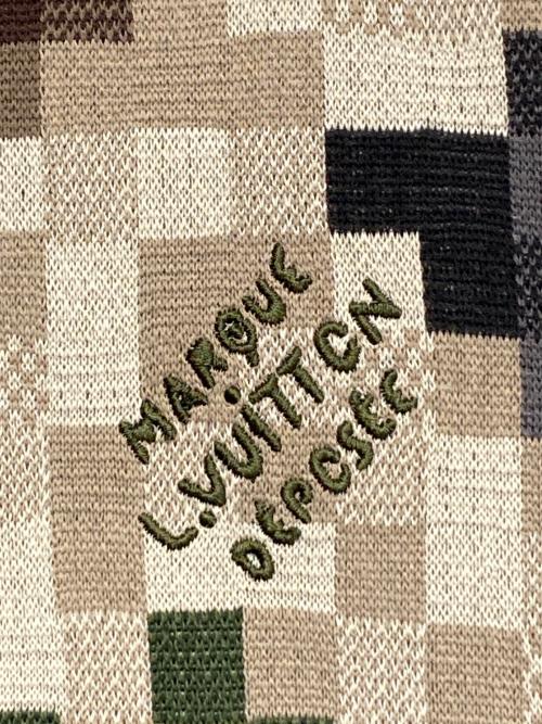 LOUIS VUITTON（ルイ ヴィトン）LOUIS VUITTON (ルイ ヴィトン) ダモフラージュ コットン ジャガード クルーネック ニット セーター オリーブ サイズ:Mの古着・服飾アイテム