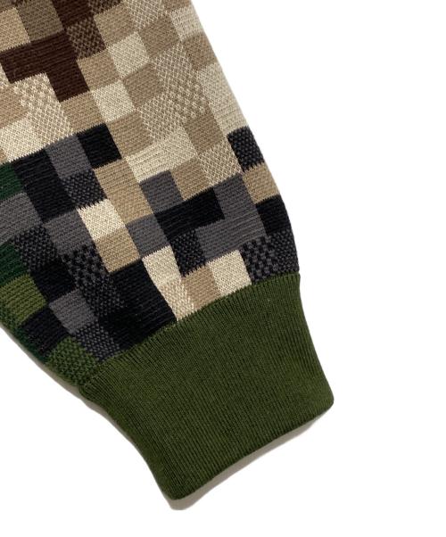 LOUIS VUITTON（ルイ ヴィトン）LOUIS VUITTON (ルイ ヴィトン) ダモフラージュ コットン ジャガード クルーネック ニット セーター オリーブ サイズ:Mの古着・服飾アイテム