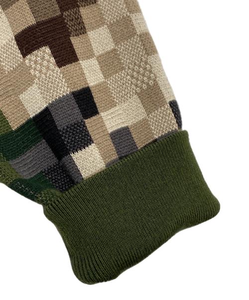 LOUIS VUITTON（ルイ ヴィトン）LOUIS VUITTON (ルイ ヴィトン) ダモフラージュ コットン ジャガード クルーネック ニット セーター オリーブ サイズ:Mの古着・服飾アイテム