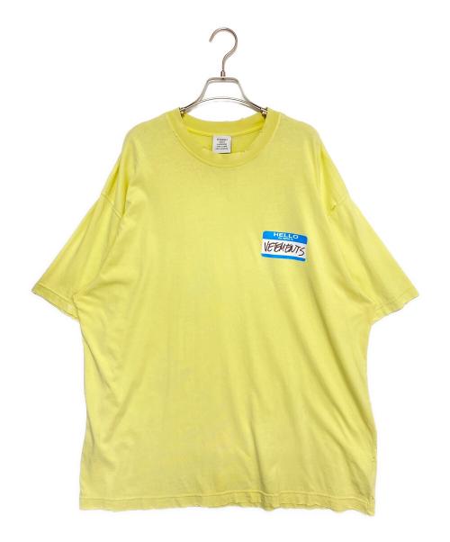 VETEMENTS（ヴェトモン）VETEMENTS (ヴェトモン) HELLO MY NAME IS TEE イエロー サイズ:Mの古着・服飾アイテム