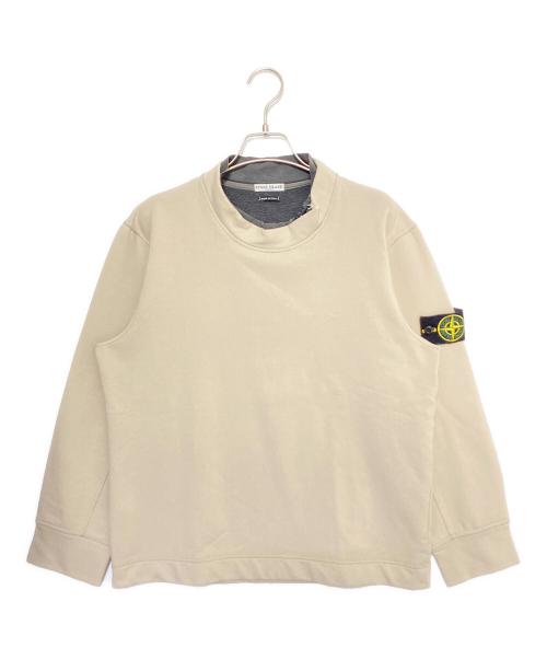 STONE ISLAND（ストーンアイランド）STONE ISLAND (ストーンアイランド) ダブルネックスウェット ベージュ サイズ:Sの古着・服飾アイテム