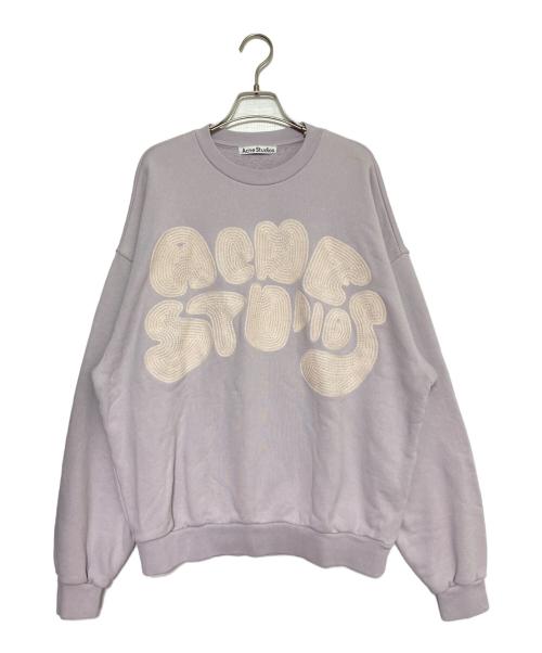 Acne studios（アクネ ストゥディオズ）ACNE STUDIOS (アクネ ストゥディオス) 刺繍バブルロゴクルーネックスウェット ラベンダー サイズ:XXSの古着・服飾アイテム