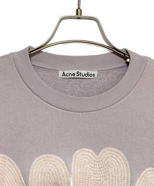 Acne studios（アクネ ストゥディオズ）ACNE STUDIOS (アクネ ストゥディオス) 刺繍バブルロゴクルーネックスウェット ラベンダー サイズ:XXSの古着・服飾アイテム