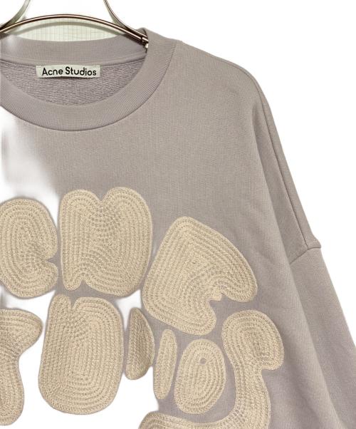 Acne studios（アクネ ストゥディオズ）ACNE STUDIOS (アクネ ストゥディオス) 刺繍バブルロゴクルーネックスウェット ラベンダー サイズ:XXSの古着・服飾アイテム