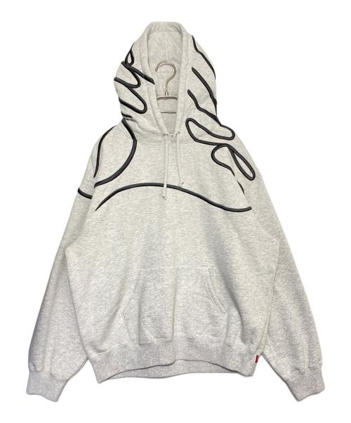 SUPREME（シュプリーム）SUPREME (シュプリーム) Shoulder Script Hooded Sweatshirt ライトグレー サイズ:Mの古着・服飾アイテム