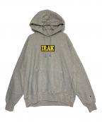 IRAKアイラック）の古着「刺繍ボックスロゴフーディ」｜ライトグレー