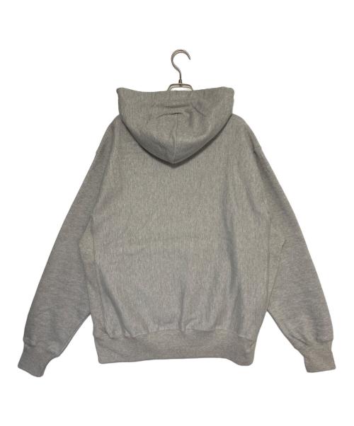 IRAK（アイラック）IRAK (アイラック) 刺繍ボックスロゴフーディ ライトグレー サイズ:Lの古着・服飾アイテム