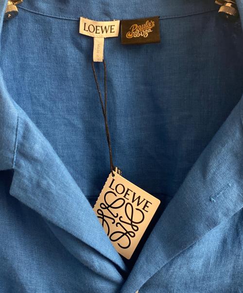 LOEWE（ロエベ）LOEWE (ロエベ) ショートスリーブリネンシャツ ブルー サイズ:42の古着・服飾アイテム