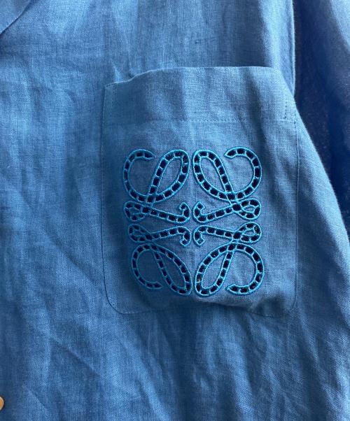 LOEWE（ロエベ）LOEWE (ロエベ) ショートスリーブリネンシャツ ブルー サイズ:42の古着・服飾アイテム