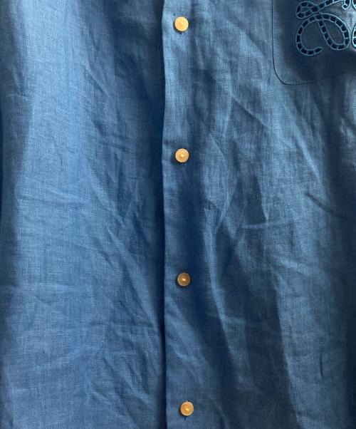 LOEWE（ロエベ）LOEWE (ロエベ) ショートスリーブリネンシャツ ブルー サイズ:42の古着・服飾アイテム