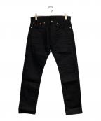 RRLダブルアールエル）の古着「スリム フィット ブラックオンブラック セルビッジ ジーンズ」｜ブラック