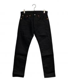 RRL（ダブルアールエル）の古着「スリム フィット ブラックオンブラック セルビッジ ジーンズ」｜ブラック