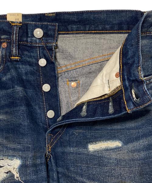 RRL（ダブルアールエル）RRL (ダブルアールエル) STRAIGHT LEG ダメージデニムパンツ インディゴ サイズ:28×30の古着・服飾アイテム