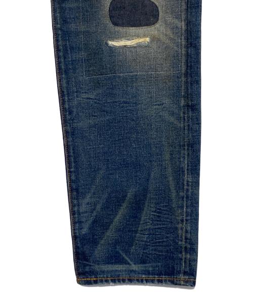 RRL（ダブルアールエル）RRL (ダブルアールエル) STRAIGHT LEG ダメージデニムパンツ インディゴ サイズ:28×30の古着・服飾アイテム