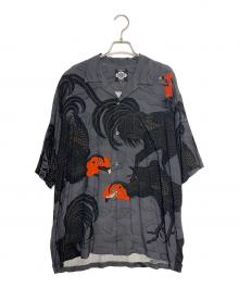 Gakkin×BUDSPOOL（ガッキン×バッズプール）の古着「渦軍鶏 HAWAIIAN SHIRT」｜グレー