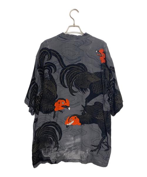 Gakkin（ガッキン）Gakkin (ガッキン) BUDSPOOL (バッズプール) 渦軍鶏 HAWAIIAN SHIRT グレー サイズ:XXLの古着・服飾アイテム