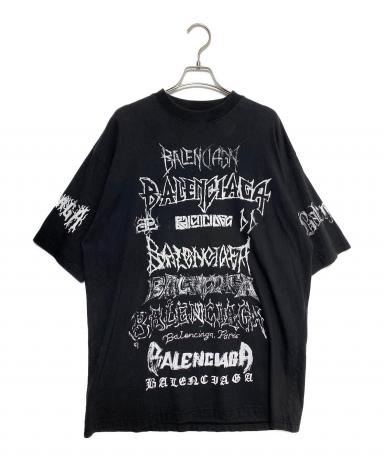 はるぱる様取り置き中　バレンシアガ　balenciaga タトゥー　黒 Tシャツ 中古・古着通販】BALENCIAGA (バレンシアガ) オーバーサイズメタルロゴ