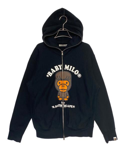 A BATHING APE（ア ベイシング エイプ）A BATHING APE (ア ベイシング エイプ) ジップフーディー ブラック サイズ:Mの古着・服飾アイテム