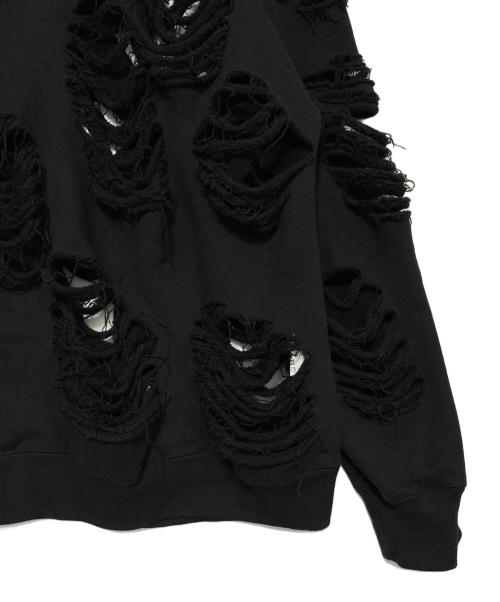 JUN/NAKAYAMA（ジュン ナカヤマ）JUN/NAKAYAMA (ジュン ナカヤマ) DISTRESSED CREWNECK ブラック サイズ:L/XLの古着・服飾アイテム