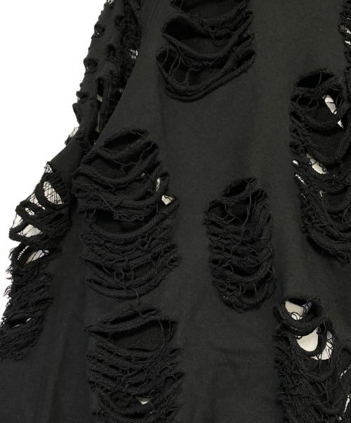 JUN/NAKAYAMA（ジュン ナカヤマ）JUN/NAKAYAMA (ジュン ナカヤマ) DISTRESSED CREWNECK ブラック サイズ:L/XLの古着・服飾アイテム