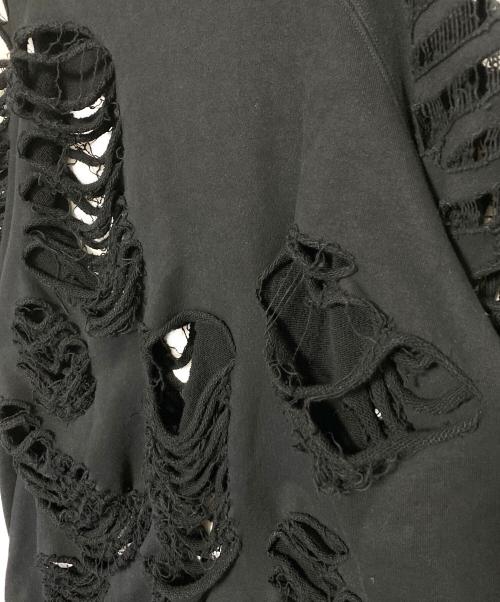 JUN/NAKAYAMA（ジュン ナカヤマ）JUN/NAKAYAMA (ジュン ナカヤマ) DISTRESSED CREWNECK ブラック サイズ:L/XLの古着・服飾アイテム