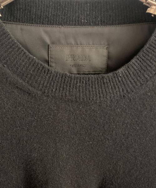 PRADA（プラダ）PRADA (プラダ) トライアングルプレートニット ブラック サイズ:50の古着・服飾アイテム