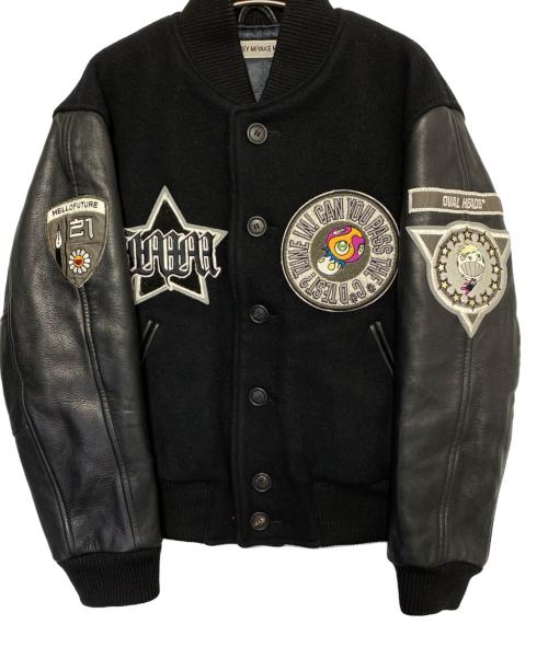 ISSEY MIYAKE（イッセイミヤケ）ISSEY MIYAKE (イッセイミヤケ) 村上隆 (ムラカミタカシ) VARSITY JACKET ブラック サイズ:Mの古着・服飾アイテム